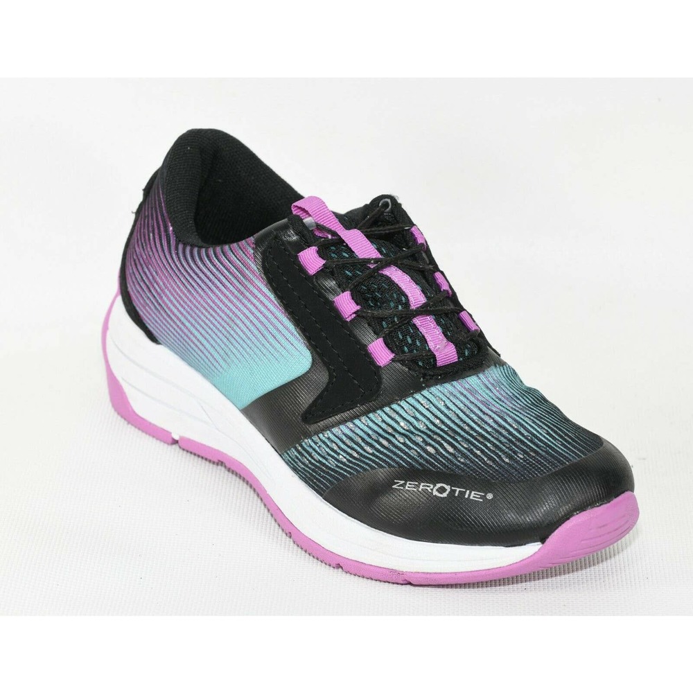 Zerotie Shoes Kids Soft Point Shoes Black/Purple/ Pink/ Green (Size US 1)